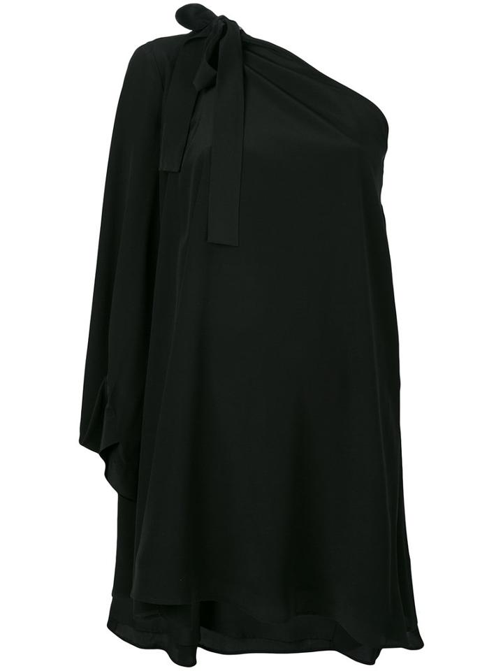 Msgm Single Sleeve Shift Dress, Women's, Size: 38, Black, Silk/polyester