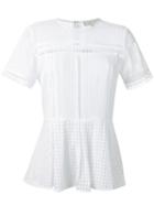 Michael Michael Kors Openwork Blouse, Women's, Size: 4, White, Cotton/nylon/polyester