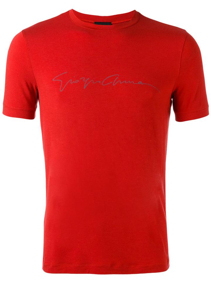 Giorgio Armani Slim-fit T-shirt, Men's, Size: 46, Red, Spandex/elastane/viscose