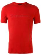 Giorgio Armani Slim-fit T-shirt, Men's, Size: 46, Red, Spandex/elastane/viscose