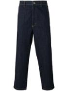 Société Anonyme - 'summer Ginza' Cropped Trousers - Unisex - Cotton - L, Blue, Cotton