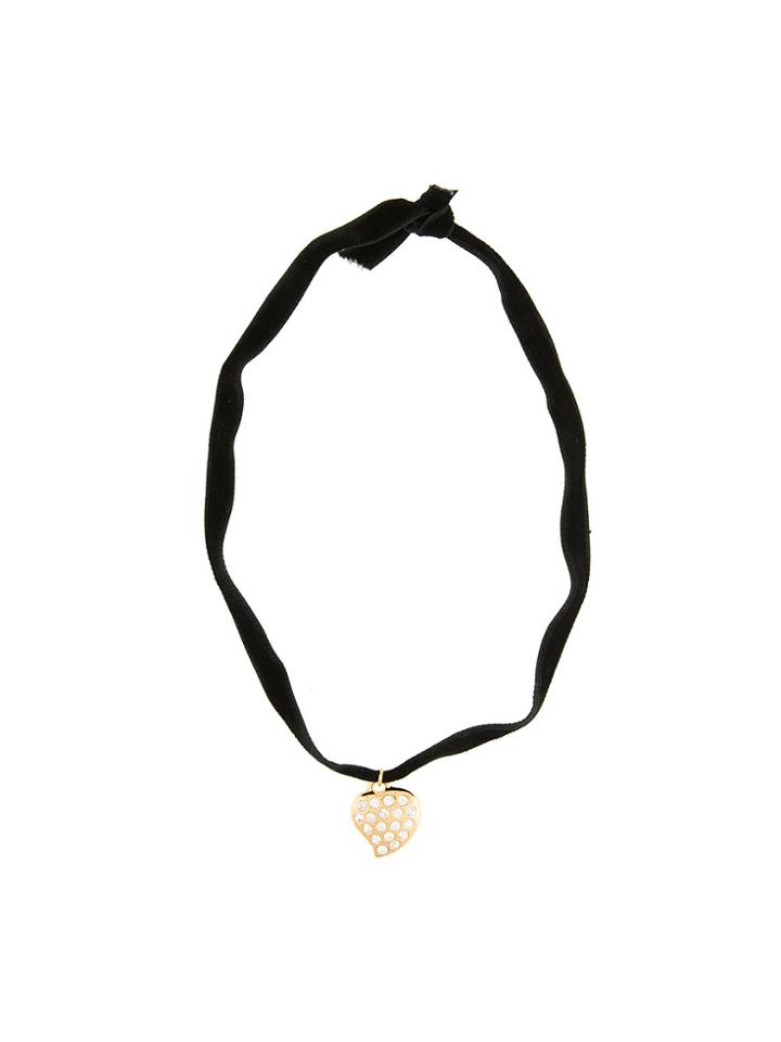 Christian Dior Vintage Heart Rhinestone Choker - Metallic