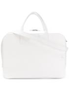 Courrèges Two Way Zip Shoulder Bag, Women's, White, Calf Leather