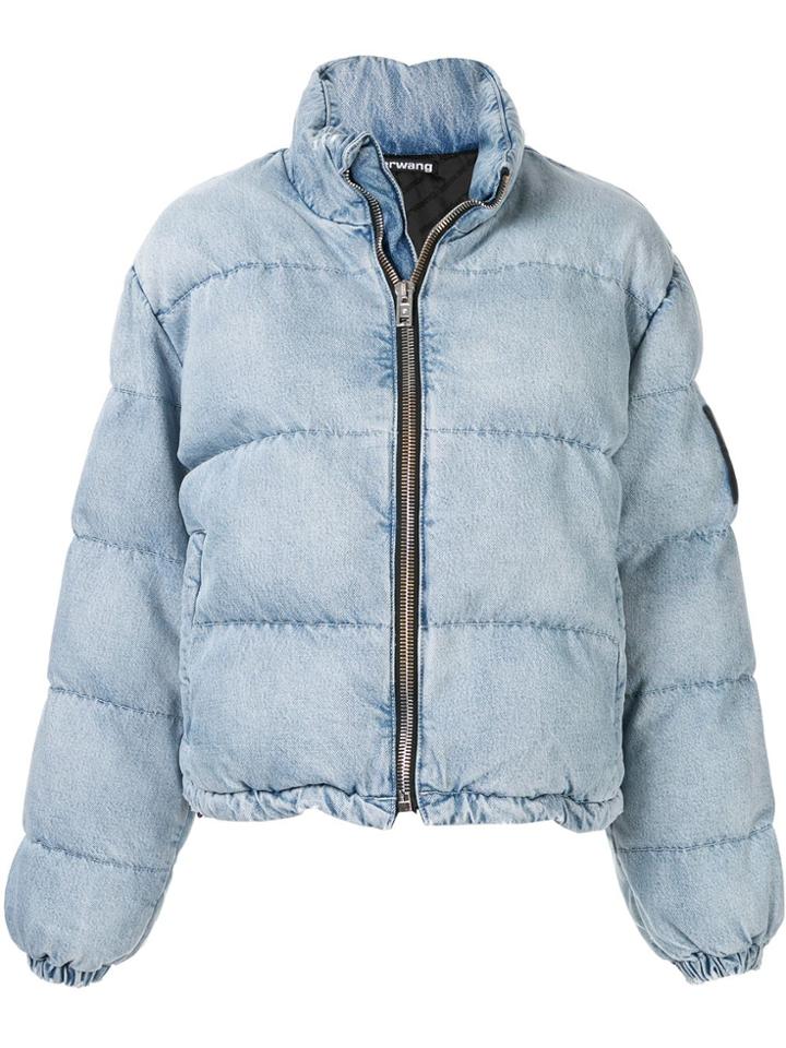 Alexander Wang Denim Look Puffer Jacket - Blue