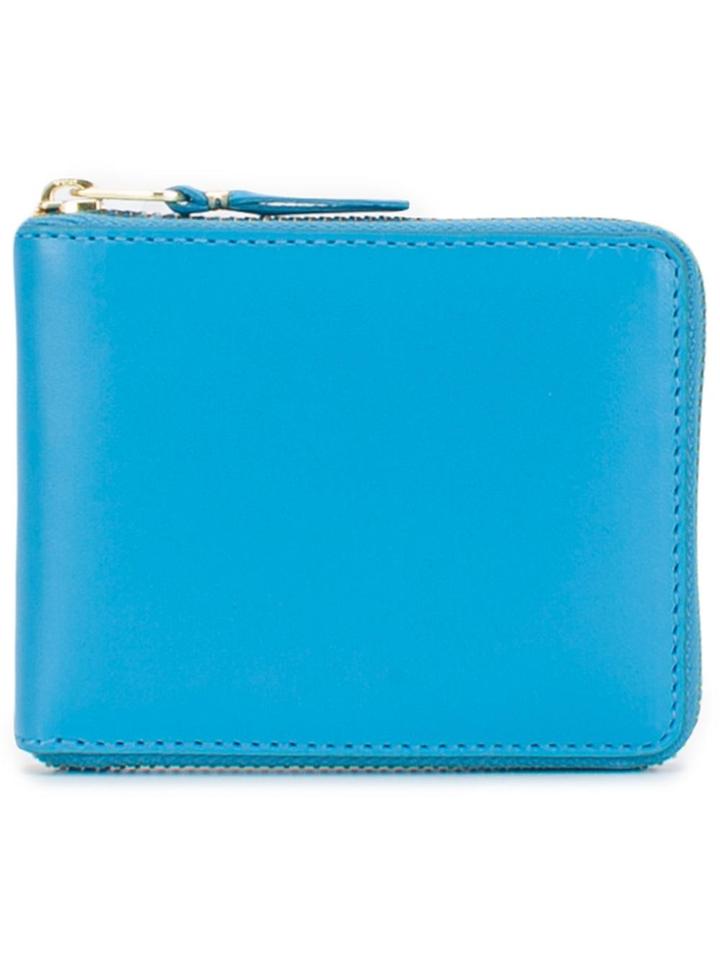 Comme Des Garçons Wallet Blue Leather Wallet