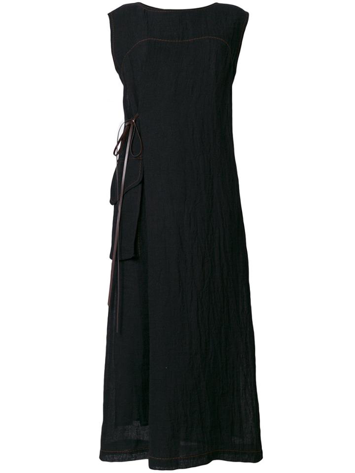 Alberta Ferretti Tie Waist Shift Dress - Black