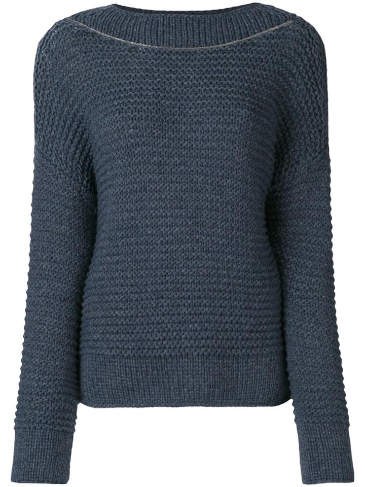Fabiana Filippi Bead Embellished Knitted Sweater - Blue