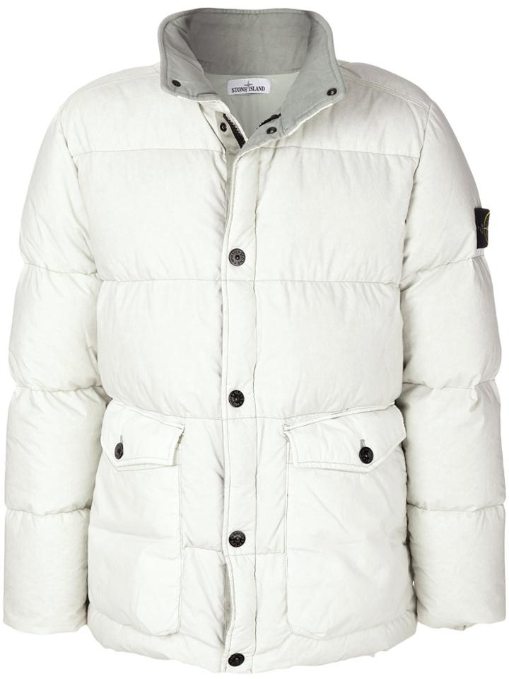Stone Island Resin Poplin Down Jacket - White