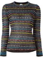M Missoni Geometric Pattern Sweater, Women's, Size: 44, Black, Viscose/cotton/polyester/metallic Fibre