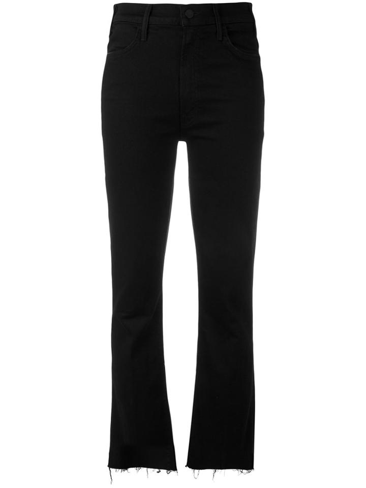 Mother Flared Raw Edge Jeans - Black