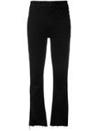Mother Flared Raw Edge Jeans - Black