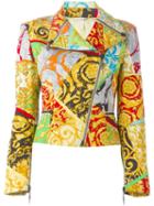 Versace Pre-owned Mixed Print Biker Jacket - Multicolour