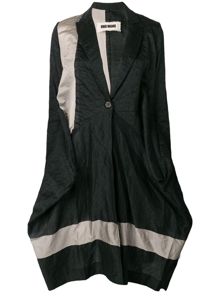 Uma Wang Loose Fit Single Breasted Coat - Black
