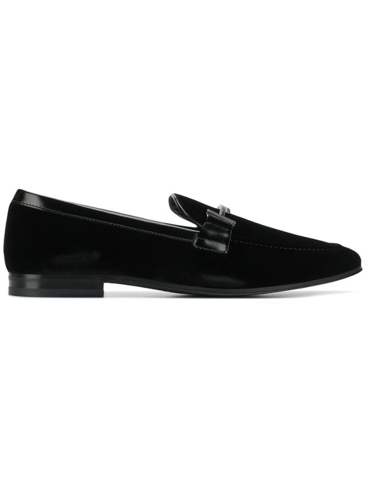 Tod's Velvet Loafers - Black