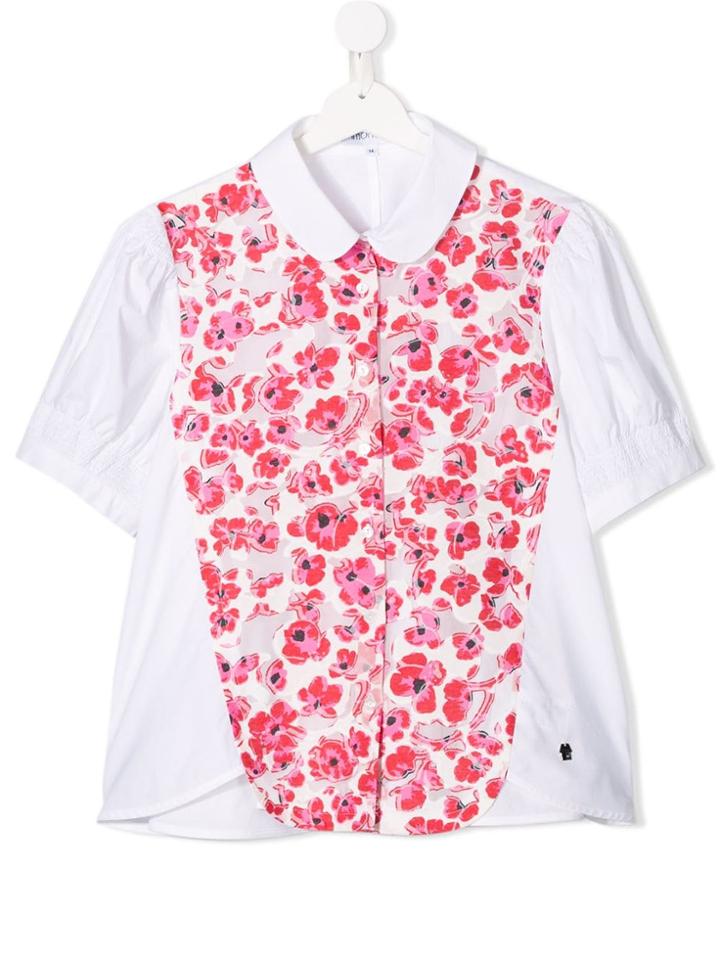 Simonetta Teen Panelled Shirt - White