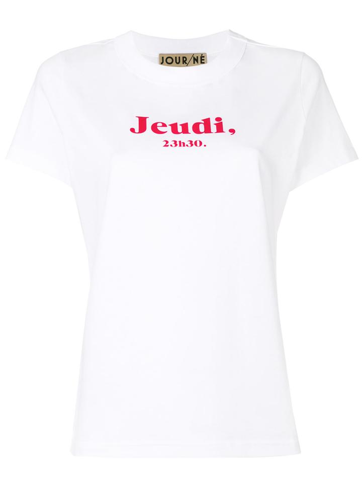 Jour/né Jeudi Slogan T-shirt - White