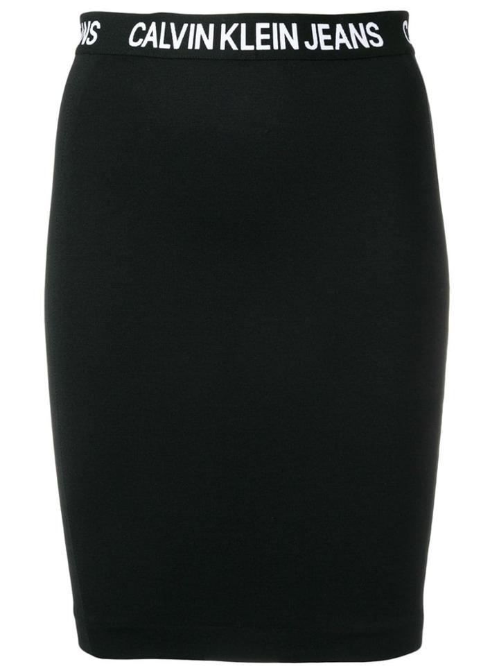 Calvin Klein Jeans Short Pencil Skirt - Black