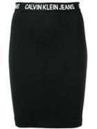 Calvin Klein Jeans Short Pencil Skirt - Black