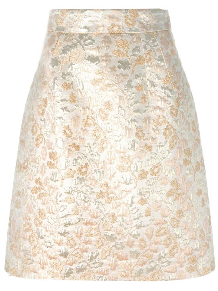 Dolce & Gabbana Brocade Skirt, Women's, Size: 40, Grey, Acrylic/acetate/lurex/spandex/elastane