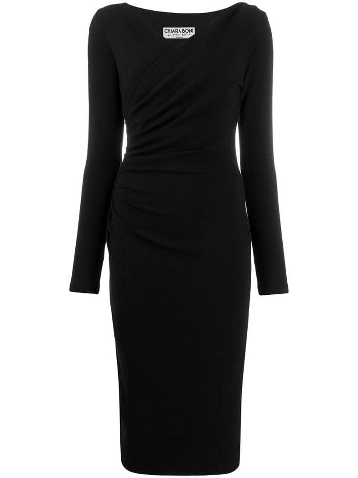 Le Petite Robe Di Chiara Boni Wrap V-neck Dress - Black