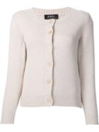 A.p.c. Knitted Long Sleeve Cardigan, Women's, Size: Xs, White, Polyamide/wool