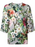 Dolce & Gabbana Rose Print Blouse - Grey