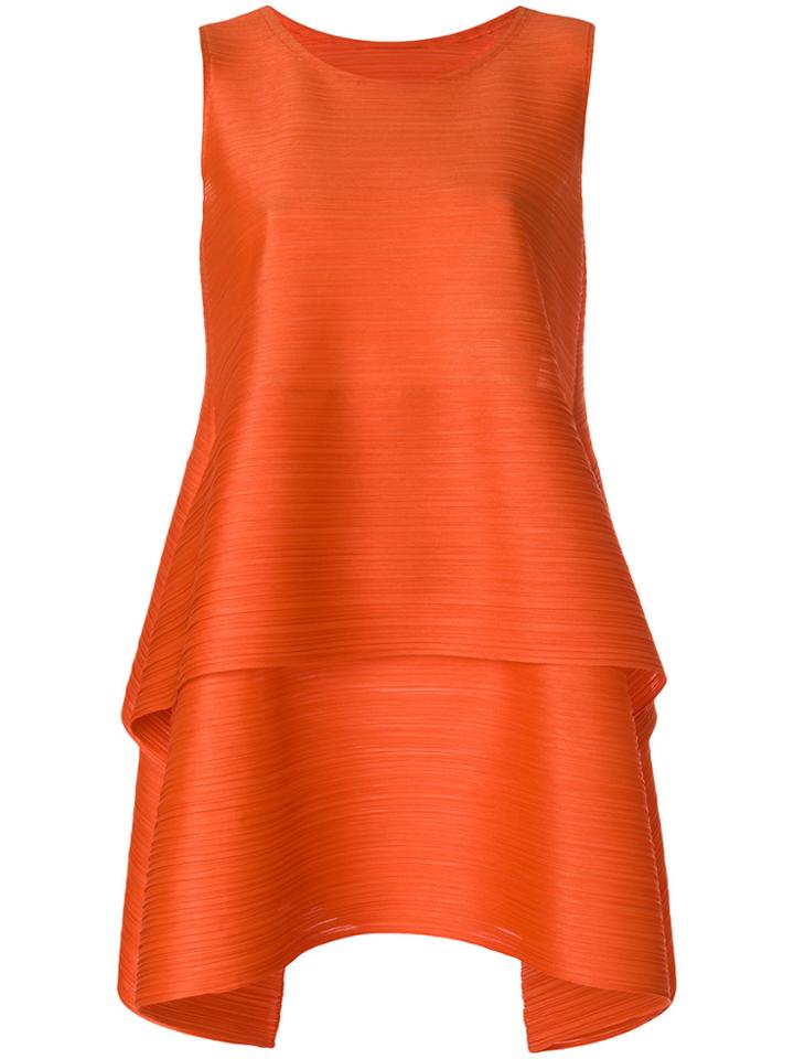 Pleats Please By Issey Miyake Pleated Swing Dress - Yellow & Orange