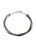 Saint Laurent Twisted Torque Necklace - Silver