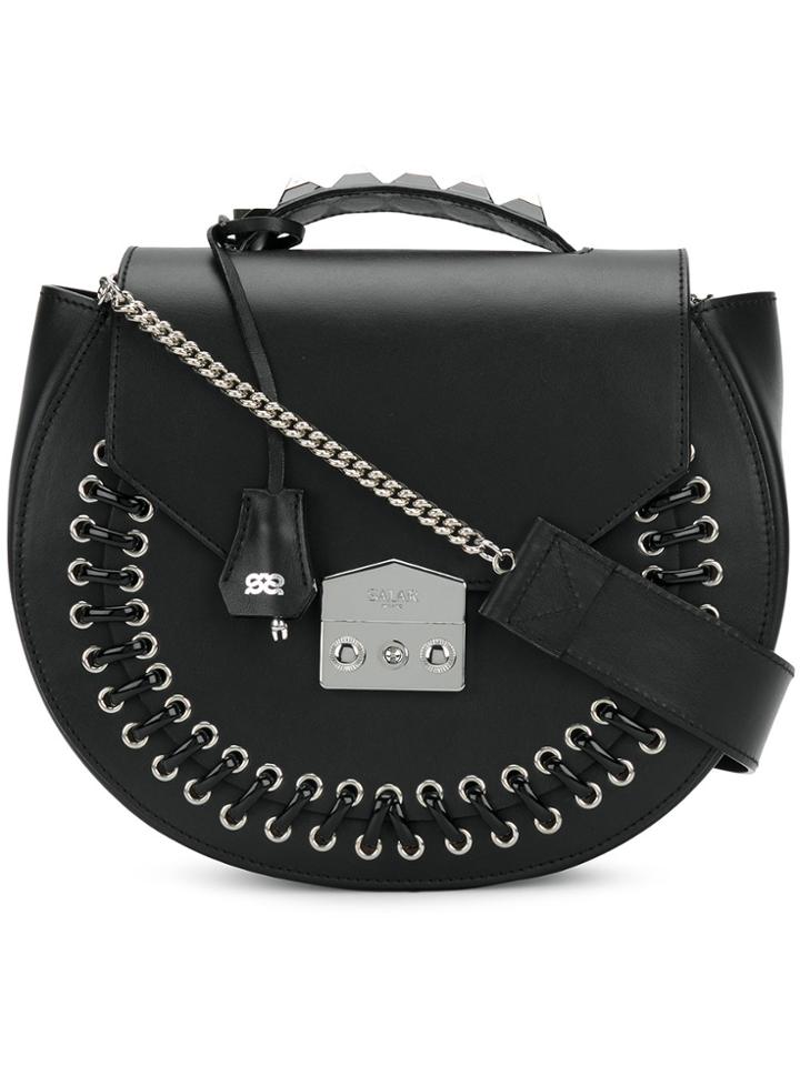 Salar Eyelet Detail Mini Tote - Black