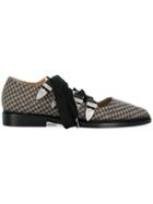 Toga Pulla Checked Lace Up Pumps - Black