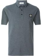 Stone Island Logo Patch Polo Shirt, Men's, Size: Xxl, Grey, Cotton/spandex/elastane