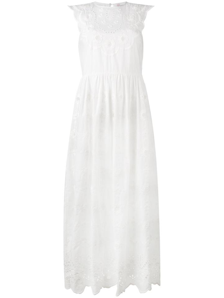 Red Valentino Embroidered Detail Dress - White