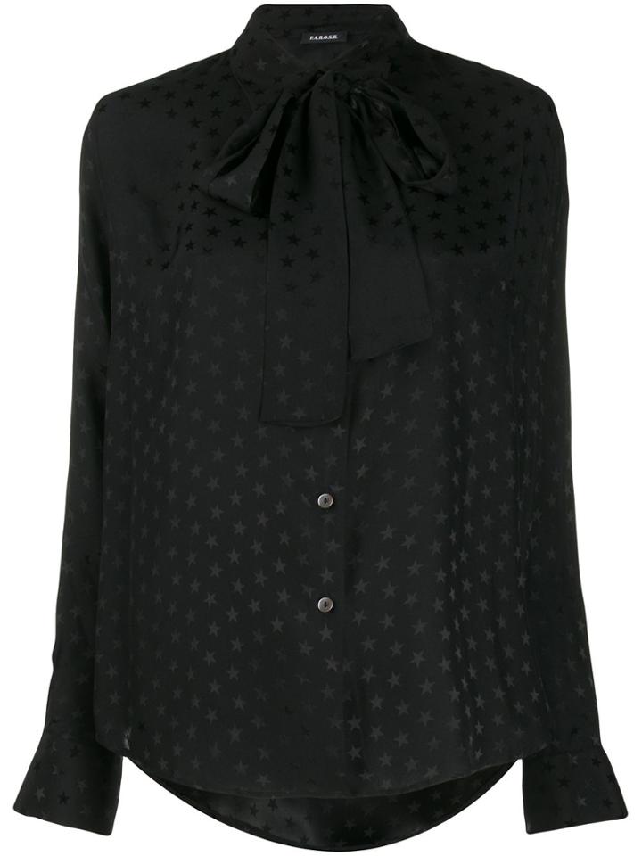 P.a.r.o.s.h. Star-print Pussy Bow Shirt - Black