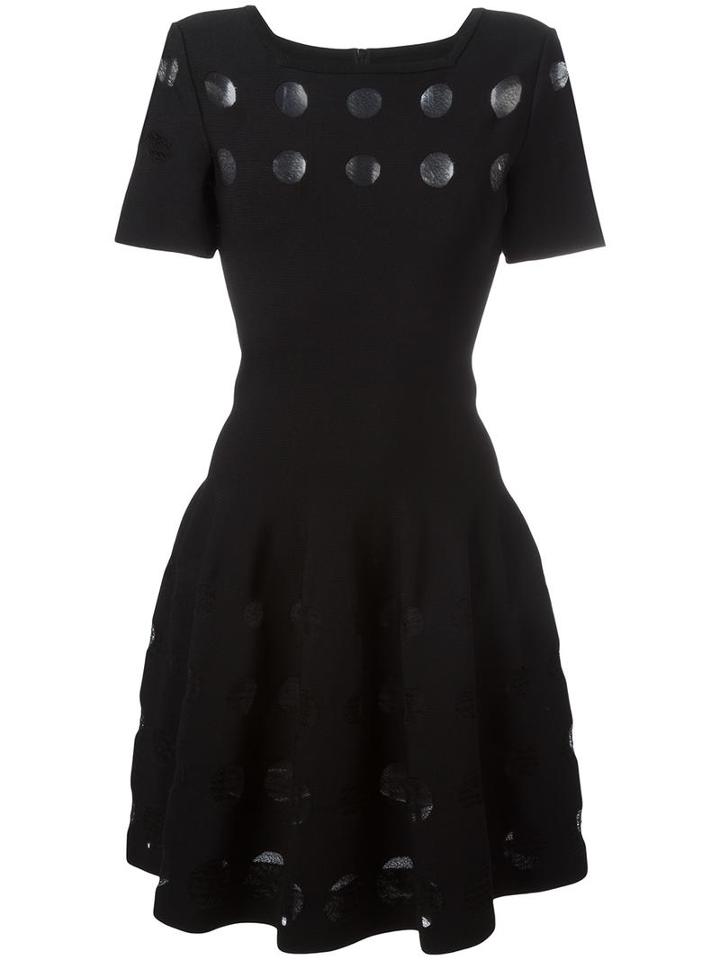 Alaïa Glitter Detail Flared Dress, Women's, Size: 38, Black, Viscose/polyester/polyamide/viscose