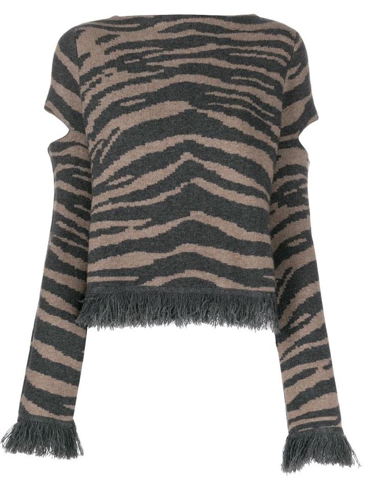 Zoe Jordan Zebra Print Jumper - Grey