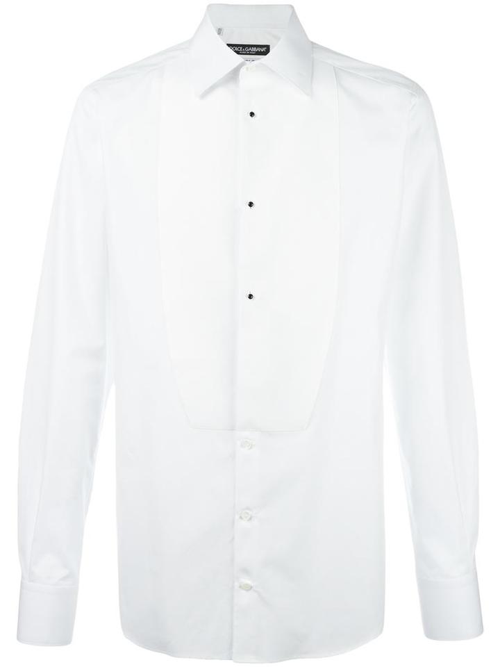 Dolce & Gabbana Bib Shirt, Size: 41, White, Cotton