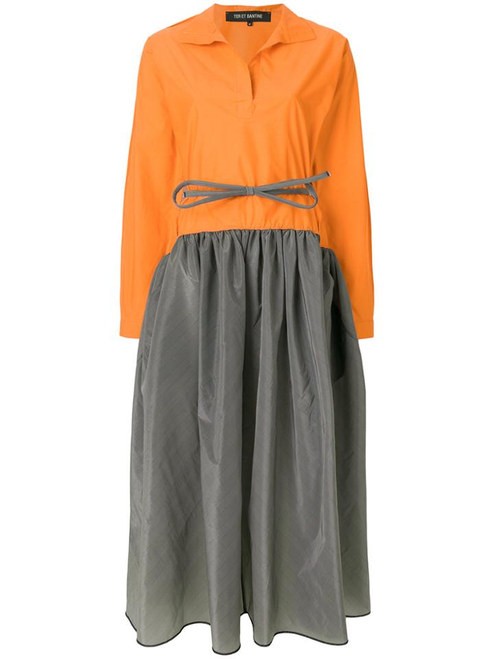 Ter Et Bantine Two Tone Midi Dress - Yellow & Orange