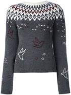Nina Ricci Zig-zag Sweater, Women's, Size: Small, Grey, Spandex/elastane/wool/polyimide