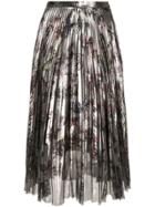 Markus Lupfer Pleated Floral Skirt - Metallic