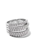 De Beers 18kt White Gold Five Line Diamond Ring