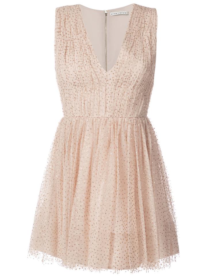Alice+olivia - Spotted Mini Dress - Women - Polyester/spandex/elastane - 8, Nude/neutrals, Polyester/spandex/elastane