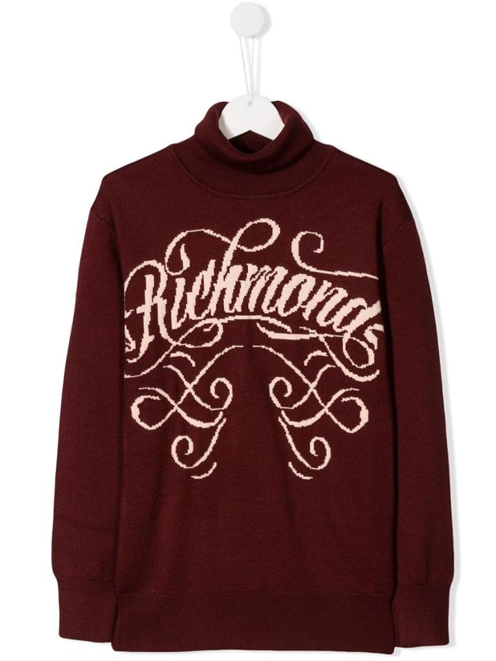 John Richmond Junior Teen Logo Knitted Jumper - Red