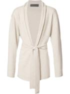 The Elder Statesman Shawl Lapel Belted Cardigan, Adult Unisex, Size: Medium, Nude/neutrals, Cashmere