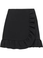 Miu Miu Ruffle Trim Mini Skirt - Black