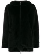 Twin-set Zip Up Faux-fur Coat - Black