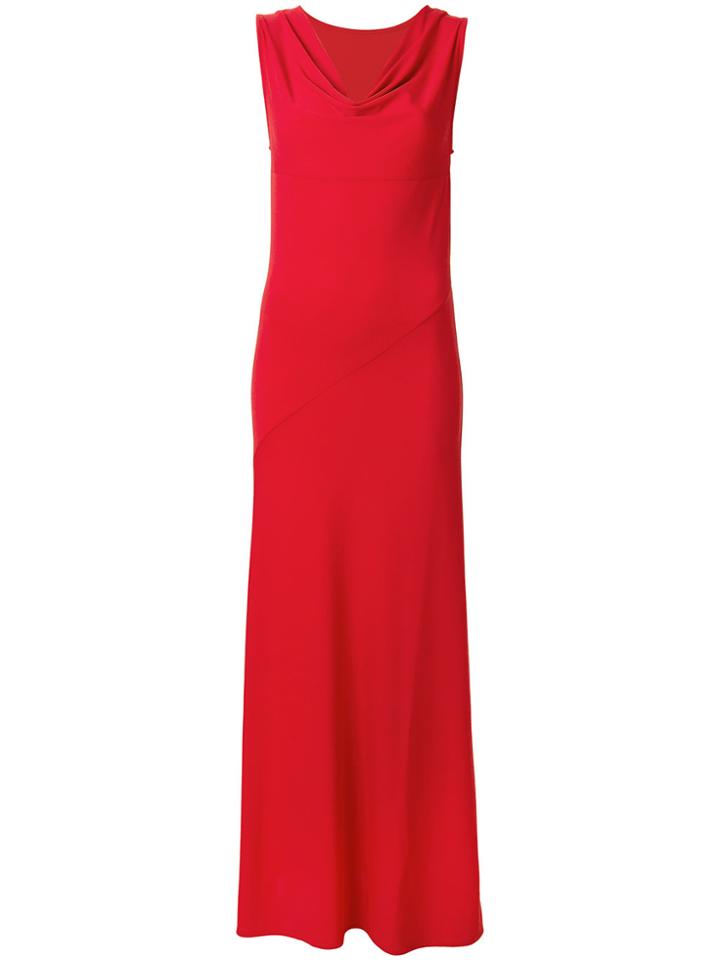 Mm6 Maison Margiela Cowl Neck Maxi Dress - Red