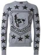 Philipp Plein 'fremd' Jumper, Men's, Size: Medium, Grey, Polyester/viscose/merino
