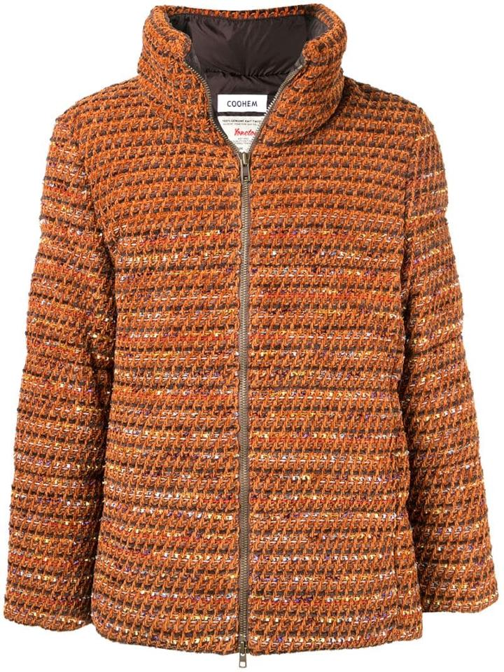 Coohem Tweed Down Jacket - Brown