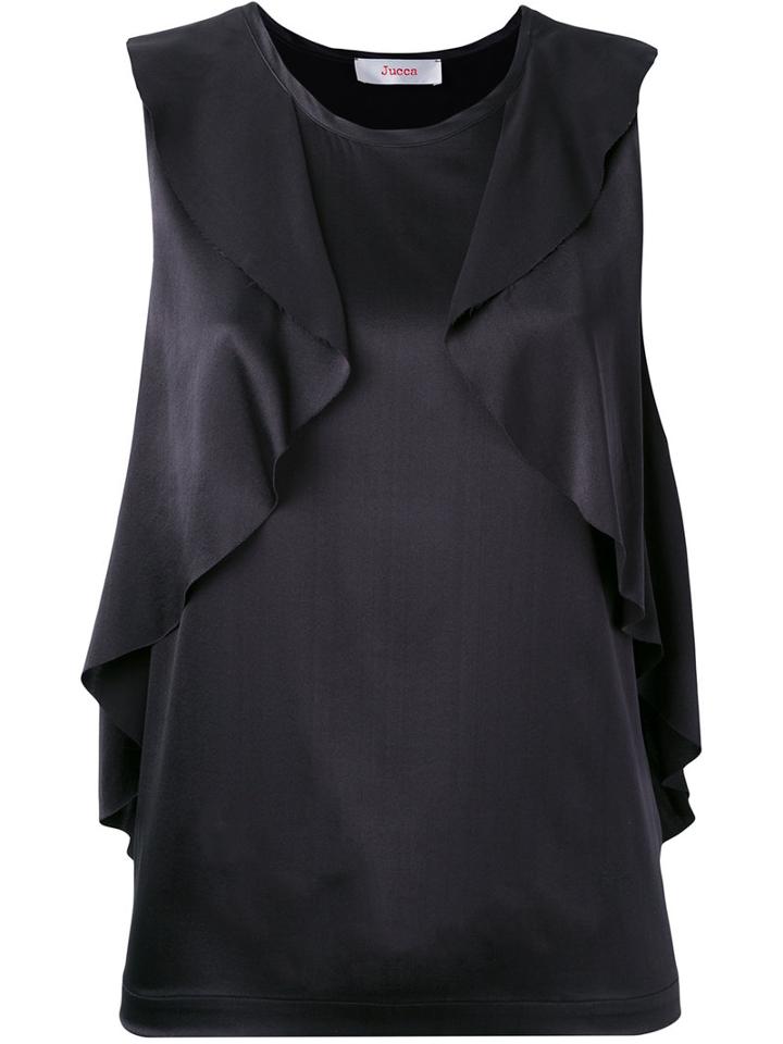 Jucca - Rouched Tank Top - Women - Silk/spandex/elastane - 44, Black, Silk/spandex/elastane