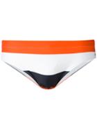 Ron Dorff Striped Swim Briefs, Men's, Size: Medium, Yellow/orange, Polyamide/spandex/elastane